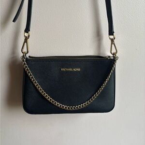Michael Kors Black Crossbody with Gold Chain